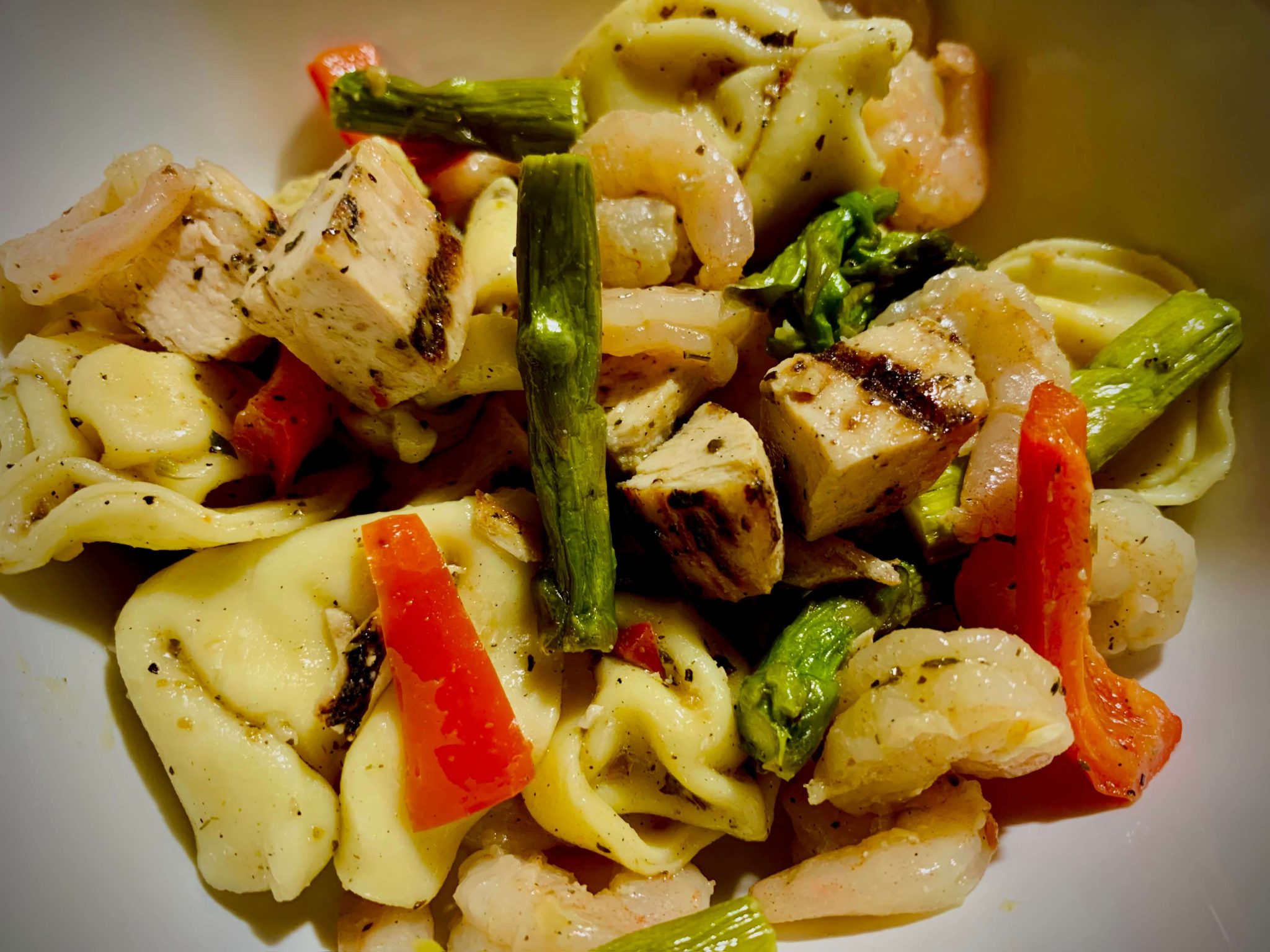 Coach Mike Inspired Chicken and Shrimp Tortellini With Roasted Veggies